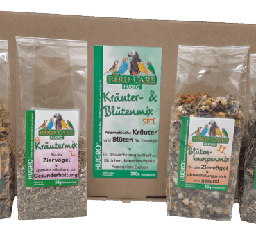 Das BirdCare Kräuter- und Blütenmix-Set Das BirdCare Kräuter- und Blütenmix-Set