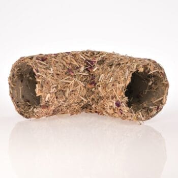 Eckrolle, mit Stroh und Rosenblüten, Ø 6cm