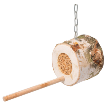 Birkenschaukel mit Hirsefüllung